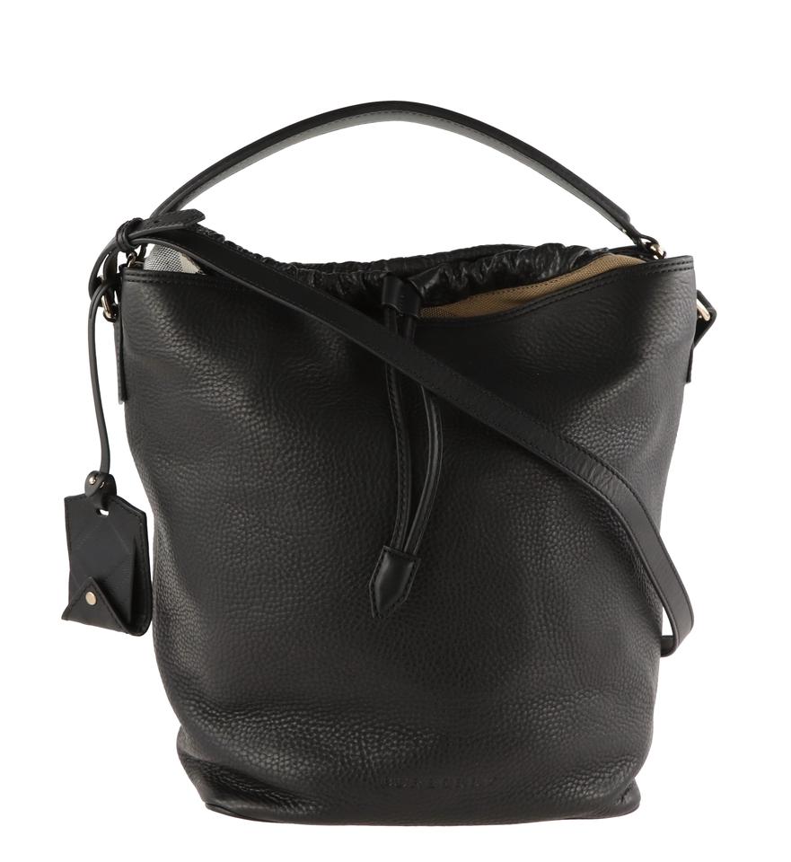 burberry black leather hobo bag