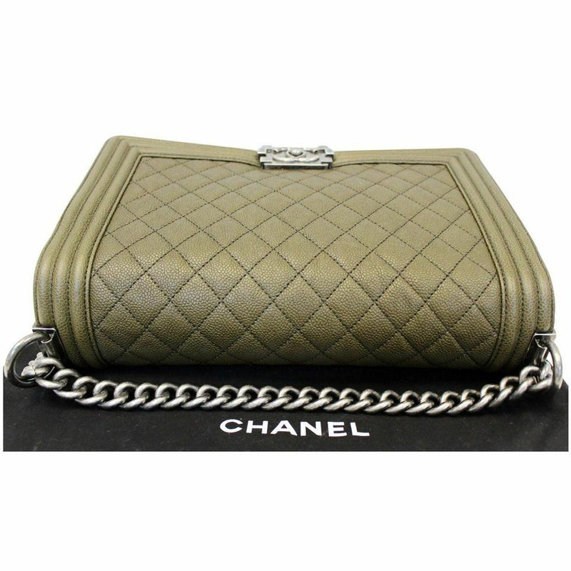 olive green chanel boy bag