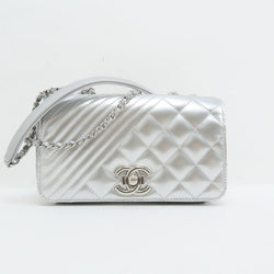 small silver shoulder bag