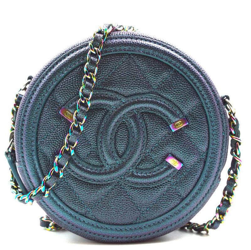chanel round quilted bag