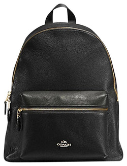 coach leather backpack black