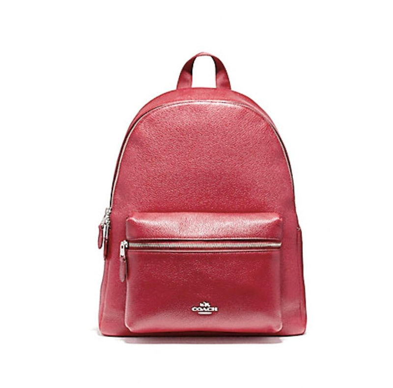 pink leather backpack