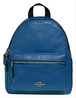 coach blue leather backpack