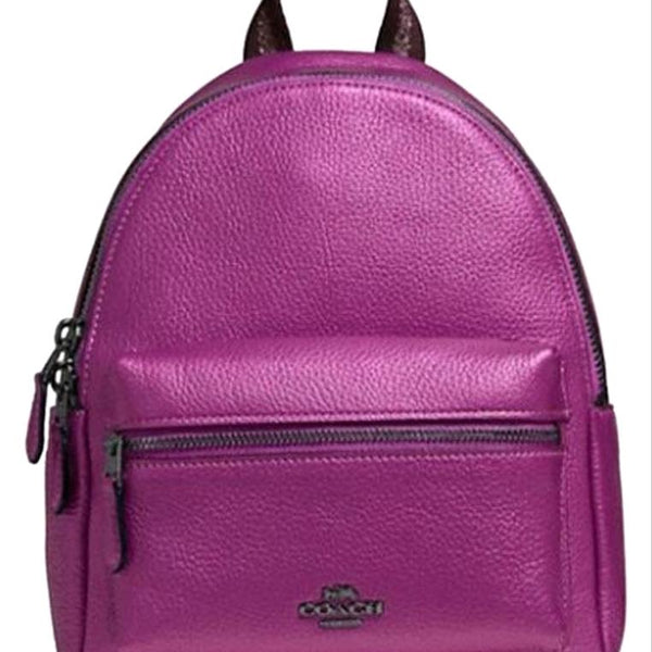 pink leather rucksack