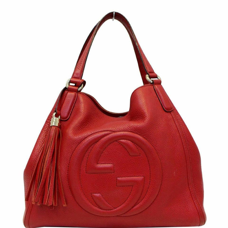 gucci red leather tote