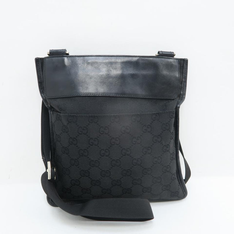 gucci canvas messenger bag black