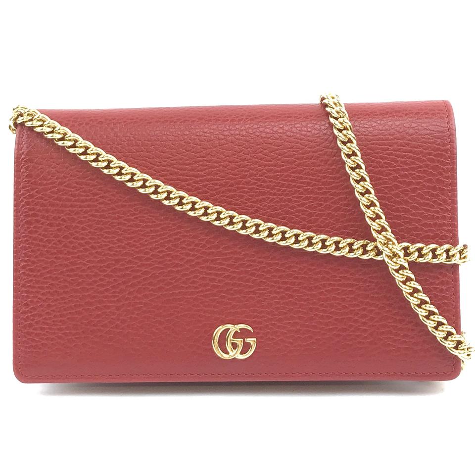 gucci petite marmont leather flap wallet