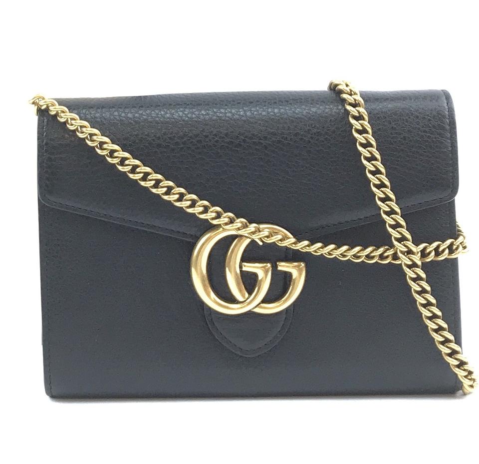 gucci marmont black leather