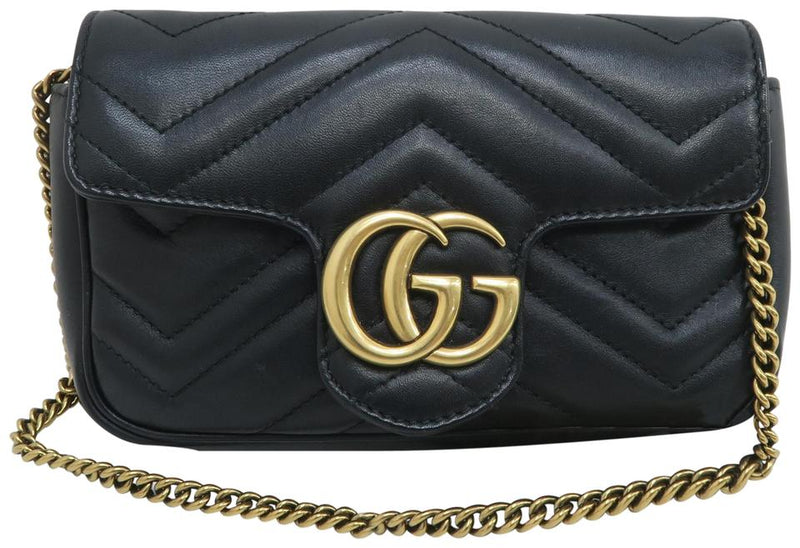 Gucci Marmont Gg Super Mini Matelassé Black Calfskin Shoulder Bag – LuxeDH