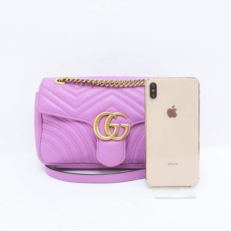 Gucci Marmont Small Gg Matelassé Orchid Calfskin Shoulder Bag – LuxeDH