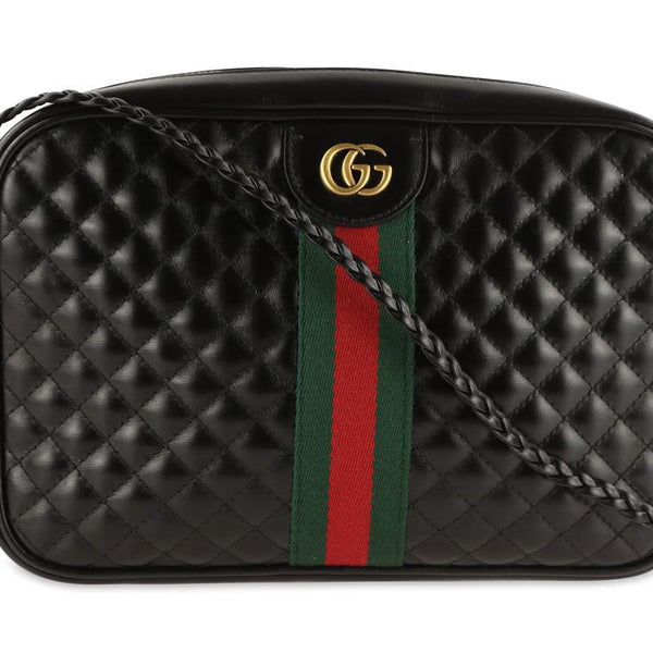 Gucci Quilted Small Black Leather Cross Body Bag Luxedh