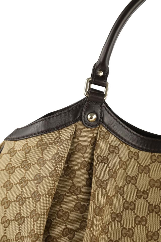 Gucci Sukey Large Gg Brown Canvas with Leather Trim Hobo Bag – LuxeDH