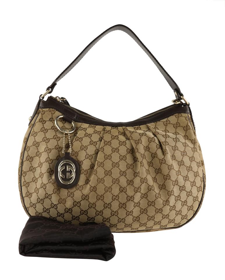 Gucci Sukey Medium Brown Gg Canvas Hobo 