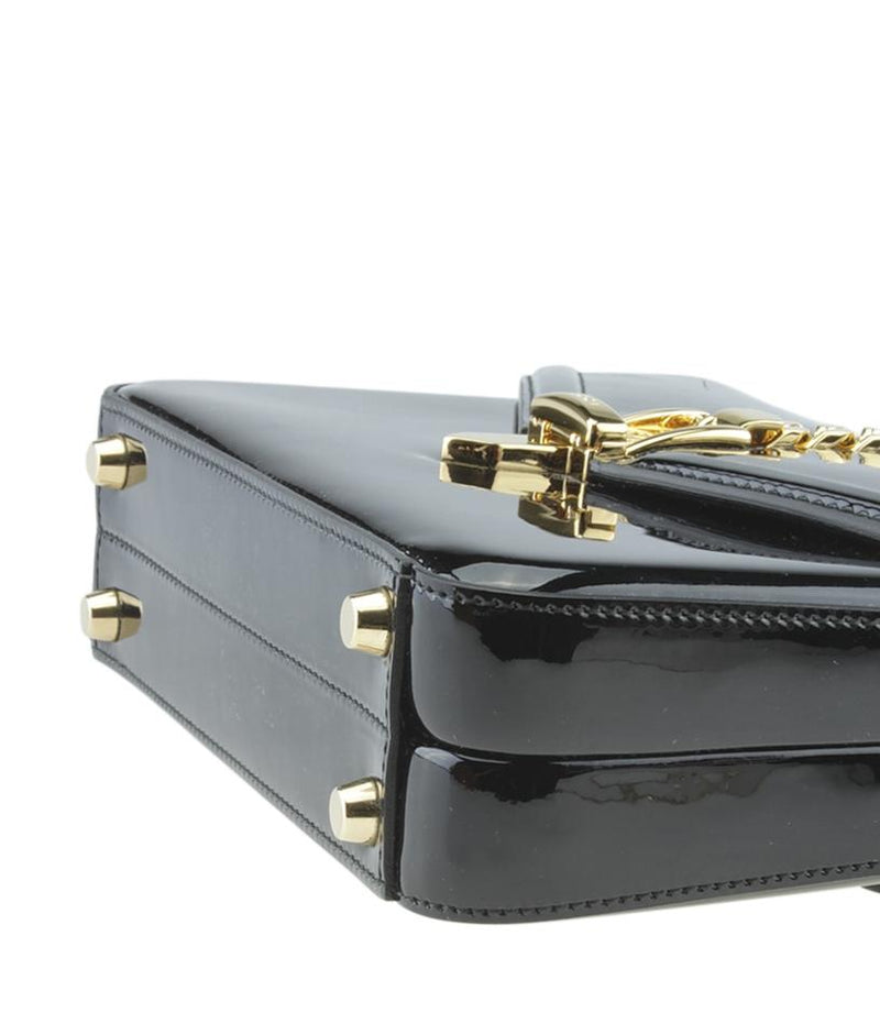 Gucci Sylvie Mini Pochette Black Patent Leather Weekend/Travel Bag – LuxeDH