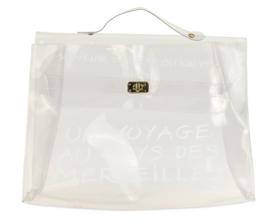 hermes clear vinyl kelly bag replica