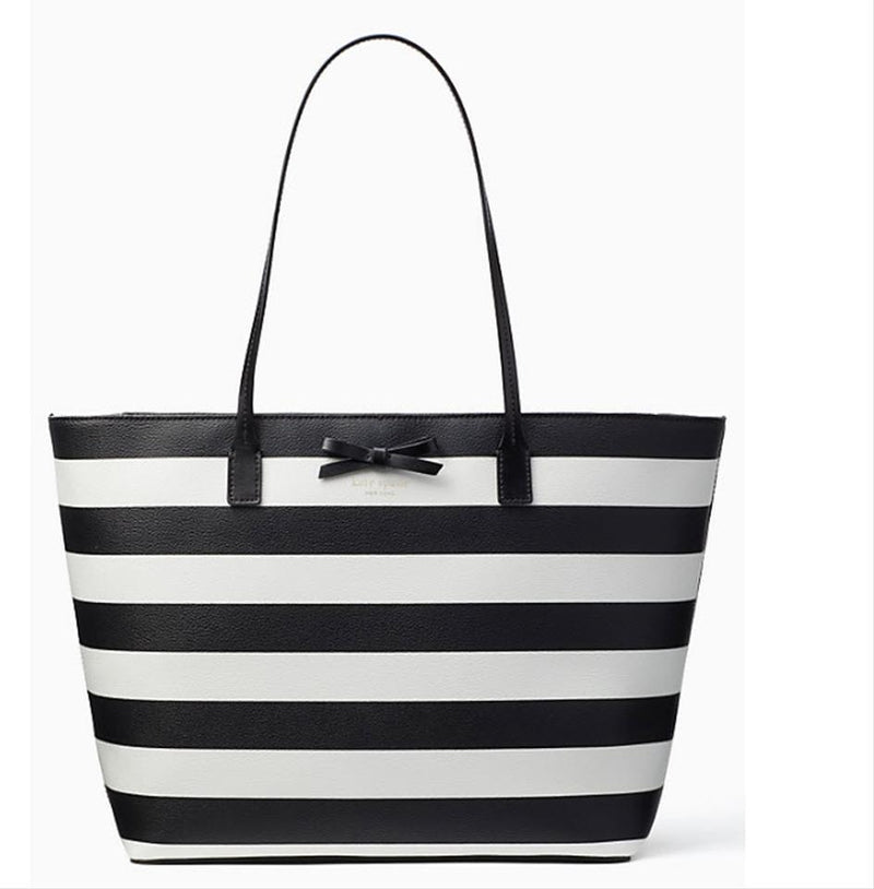 kate spade black and white striped purse