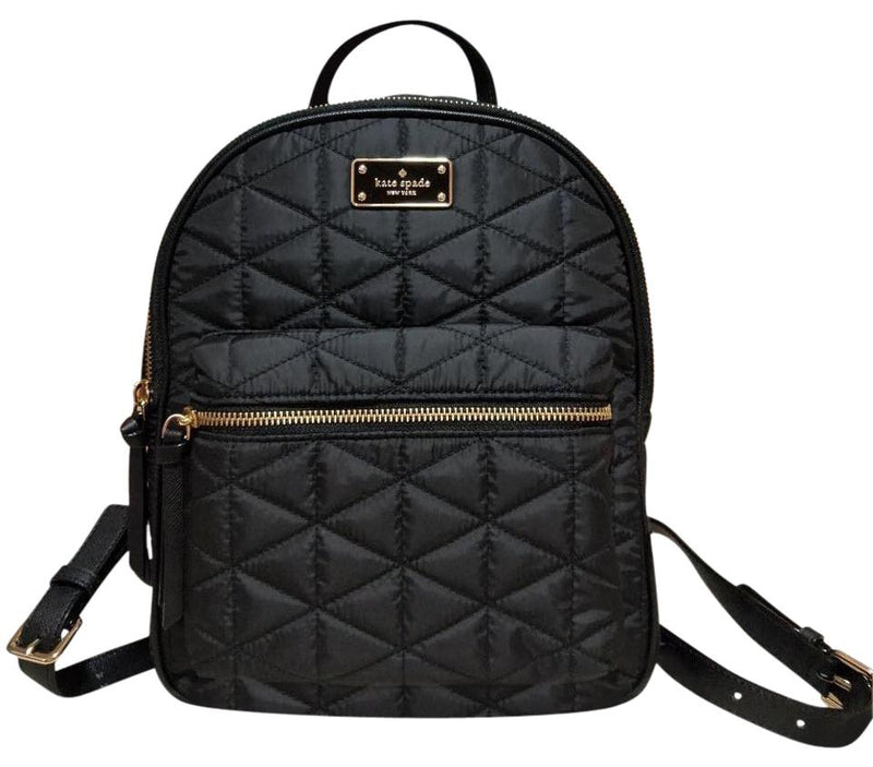 kate spade black small bradley wilson road quilted backpack