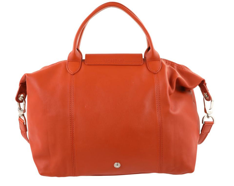 longchamp orange leather bag