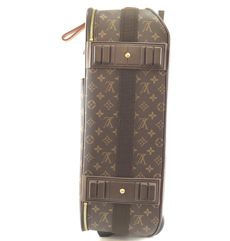 Louis Vuitton with Garment Pegase 55 Roller Luggage Suitcase Carry On Brown Monogram Canvas ...