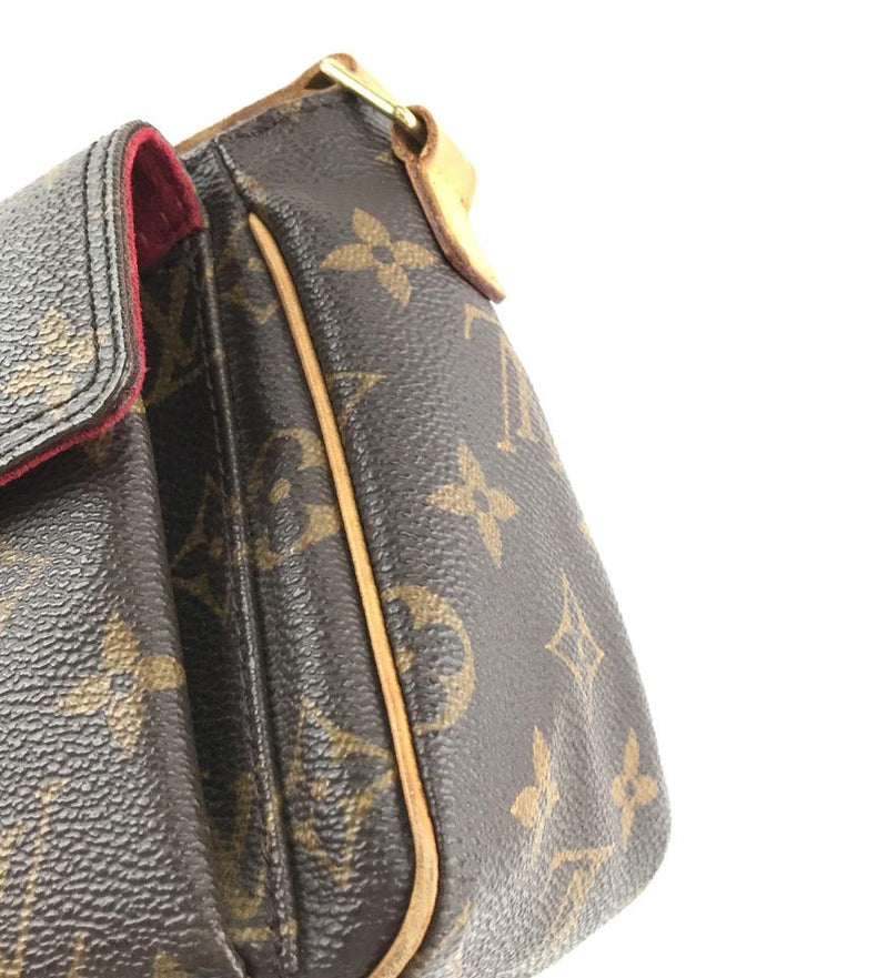 Louis Vuitton Womens Adjustable Strap Monogram Canvas Shoulder Handbag Brown