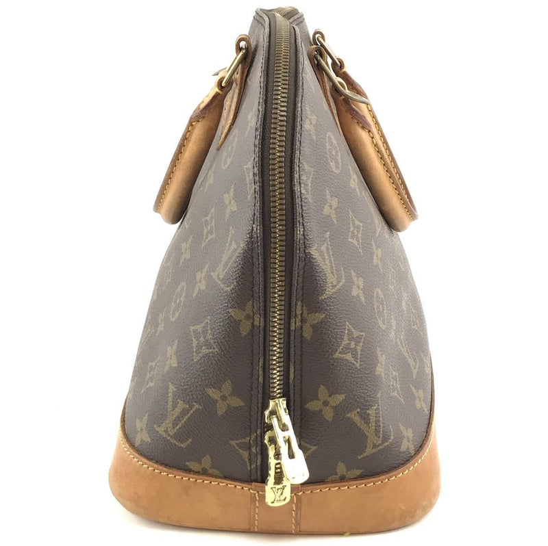 Louis Vuitton Alma Handbag Hand Tote Everyday Brown Monogram Canvas Satchel – LuxeDH