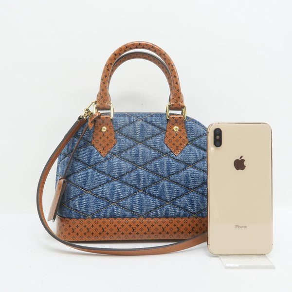 Louis Vuitton LV 2018 Blue Denim Epi Leather Mini Alma BB Crossbody Bag For  Sale at 1stDibs