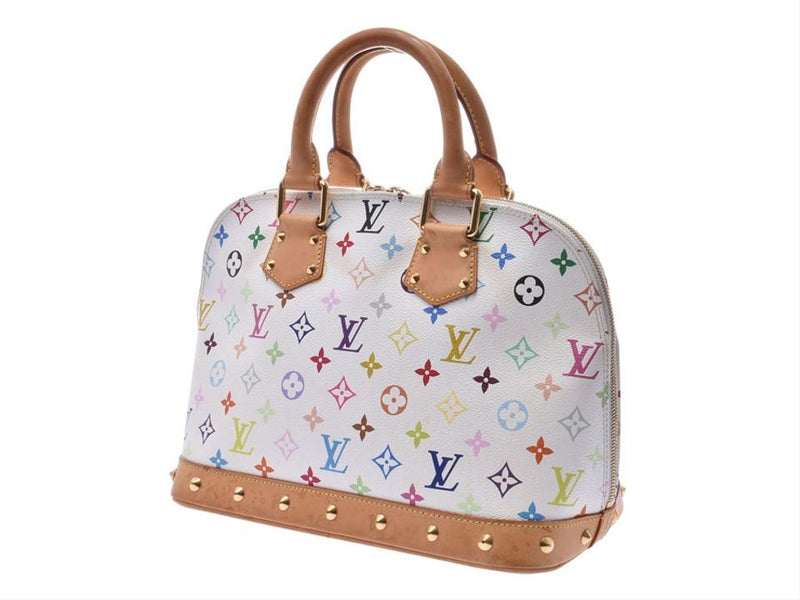 Louis Vuitton Alma Multicolor Monogram Pm White Coated Canvas Satchel – LuxeDH