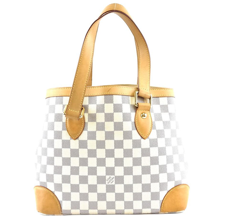 Louis Vuitton Bucket Hampstead Pm Open Top Tote Work White Grey Damier Azur Canvas Shoulder Bag ...