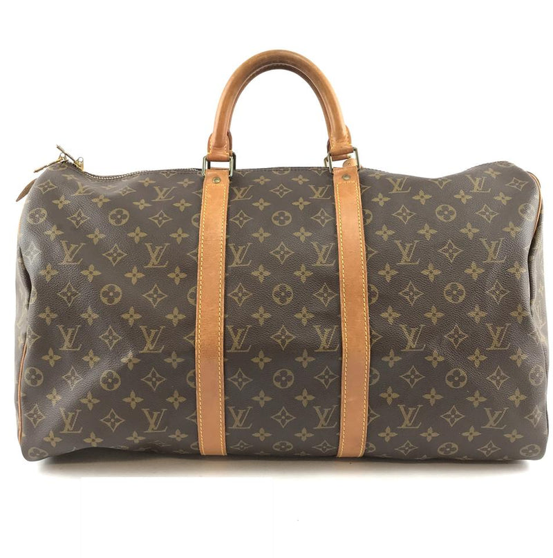 Louis Vuitton Keepall 50 Duffel Brown Monogram Canvas Weekend/Travel Bag – LuxeDH