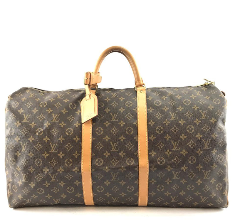 Louis Vuitton Keepall 60 Duffel Brown Monogram Canvas Weekend/Travel Bag – LuxeDH