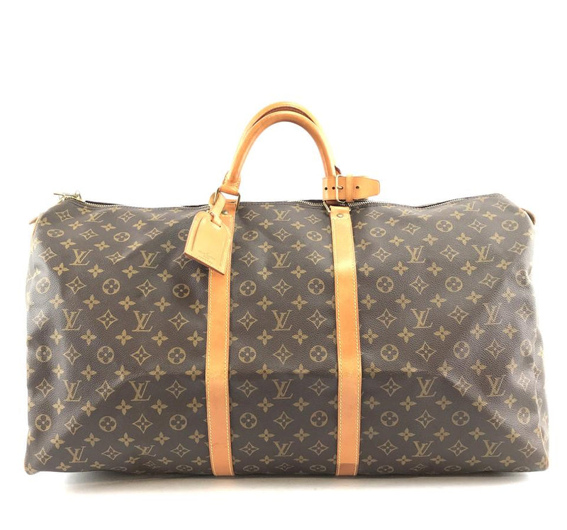 Louis Vuitton Keepall 60 Duffel Brown Monogram Canvas Weekend/Travel Bag – LuxeDH