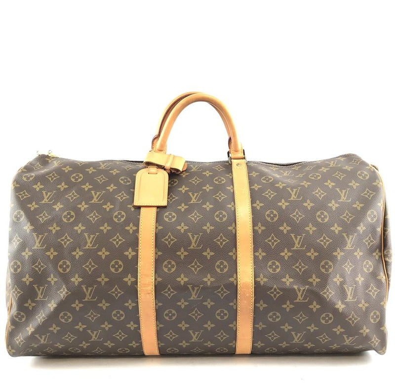 Louis Vuitton Keepall 60 Duffel Brown Monogram Canvas Weekend/Travel Bag – LuxeDH