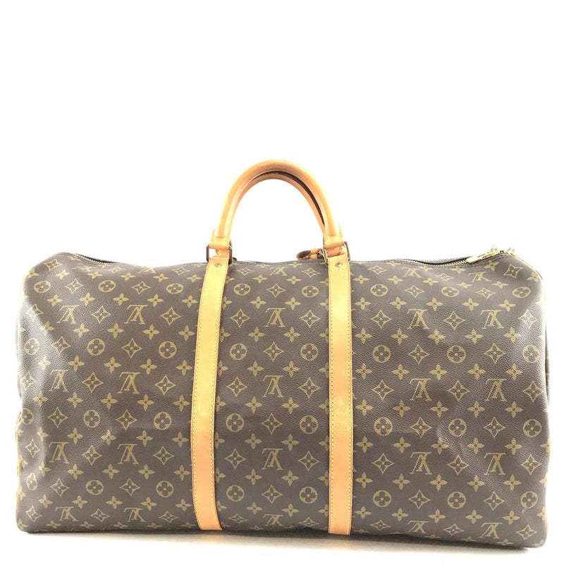 Louis Vuitton Keepall 60 Duffel Brown Monogram Canvas Weekend/Travel Bag – LuxeDH