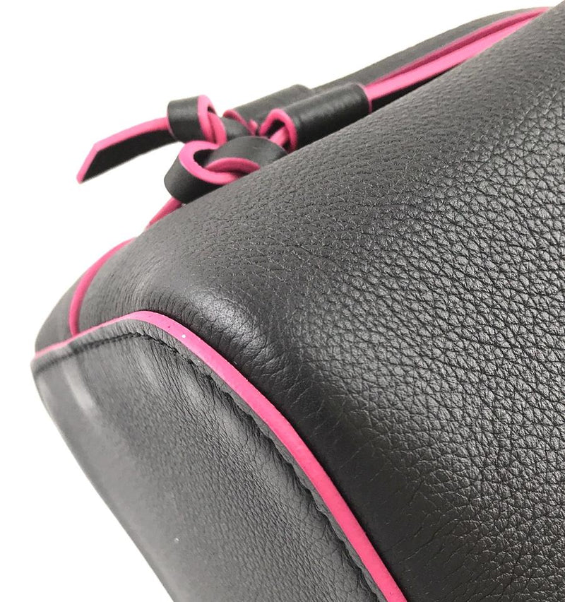 Louis Vuitton Lockme Bucket Rare Lv Turnlock Black with Pink Trim Leather Shoulder Bag – LuxeDH