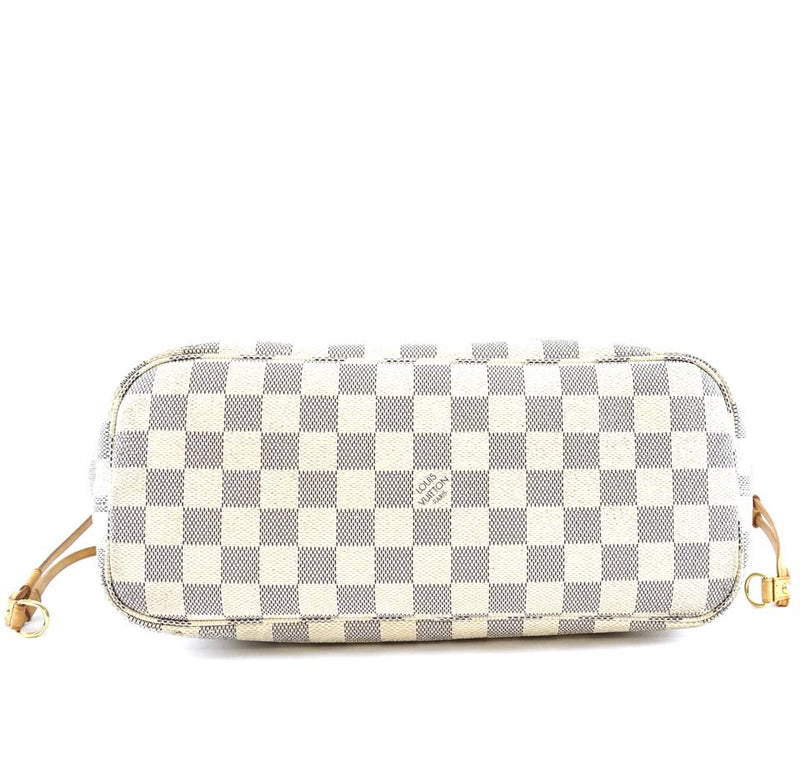 Louis Vuitton Neverfull Pm Tote Work Everyday White Grey Damier Azur Canvas Shoulder Bag – LuxeDH