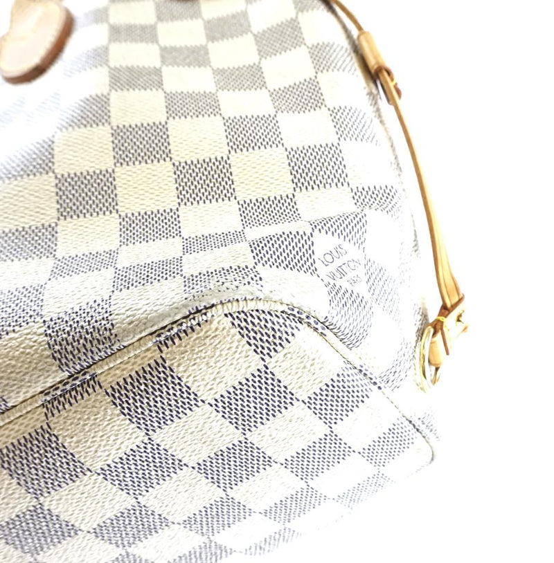 Louis Vuitton Neverfull Pm Tote Work Everyday White Grey Damier Azur Canvas Shoulder Bag – LuxeDH