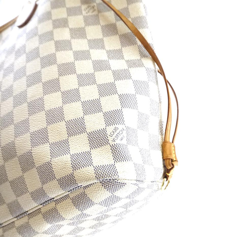 Louis Vuitton Neverfull Classic Mm Tote Work White Grey Damier Azur Canvas Shoulder Bag – LuxeDH