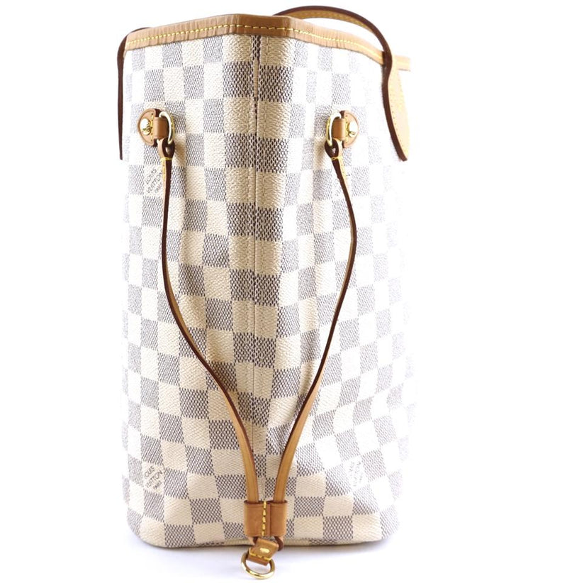 Louis Vuitton Neverfull New Model Classic Mm Tote Work White Grey Damier Azur Canvas Shoulder ...