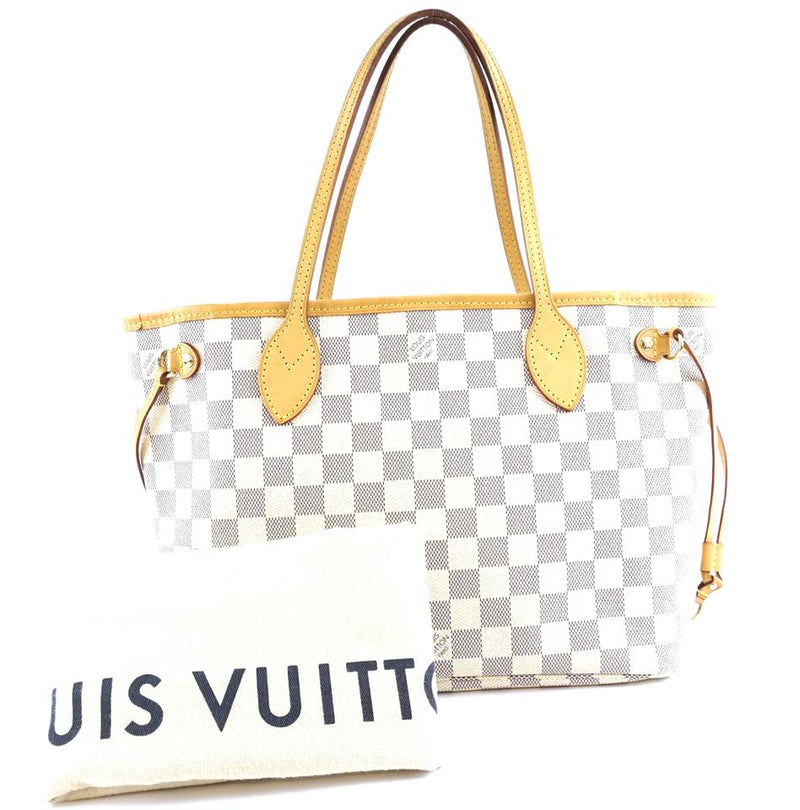 Louis Vuitton Neverfull Neo Nm New Model Pm Tote Work Everyday White Grey Damier Azur Canvas ...