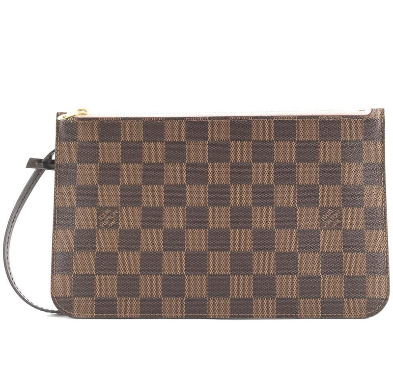 Louis Vuitton Neverfull Pochette XL Mm and Gm Wristlet Cosmetic Evenin Brown Coated Canvas ...