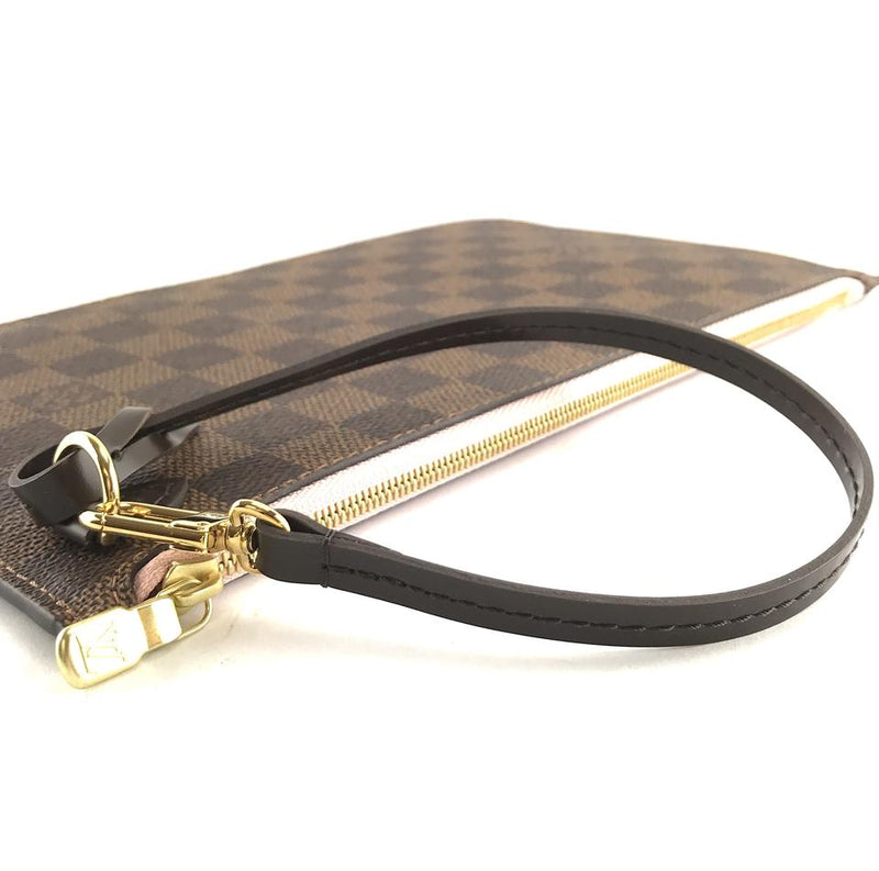 Louis Vuitton Neverfull Pochette XL Mm and Gm Wristlet Cosmetic Evenin Brown Coated Canvas ...