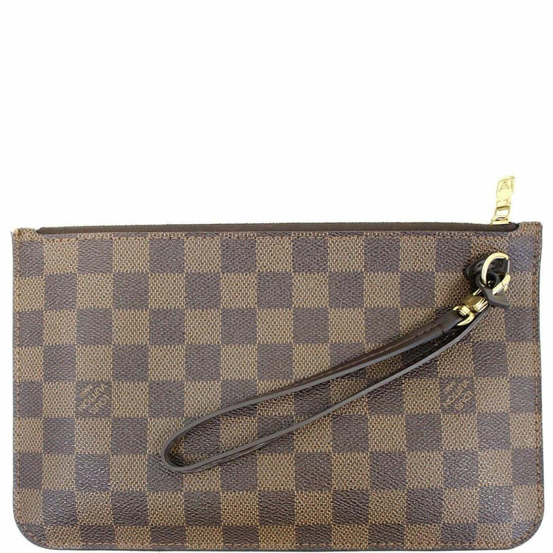 Vuitton Neverfull Pouch Mm/Gm Brown Damier Wristlet – LuxeDH