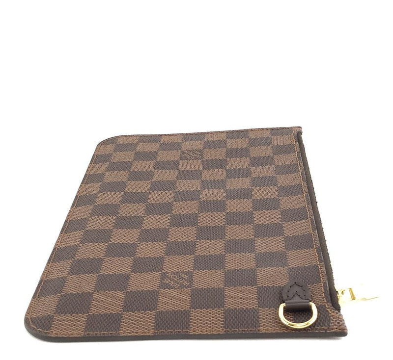 Louis Vuitton Neverfull Pochette XL Cosmetic Evening No Strap Brown Damier Ébène Canvas Clutch ...