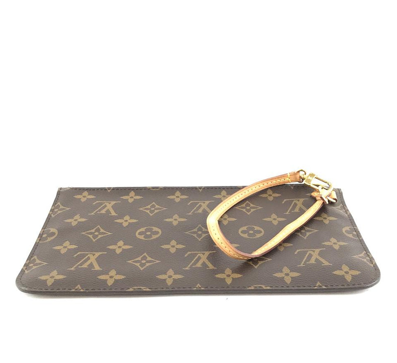Louis Vuitton Neverfull Pochette XL For Mm and Gm Wristlet Cosmetic Brown Monogram Canvas Clutch ...