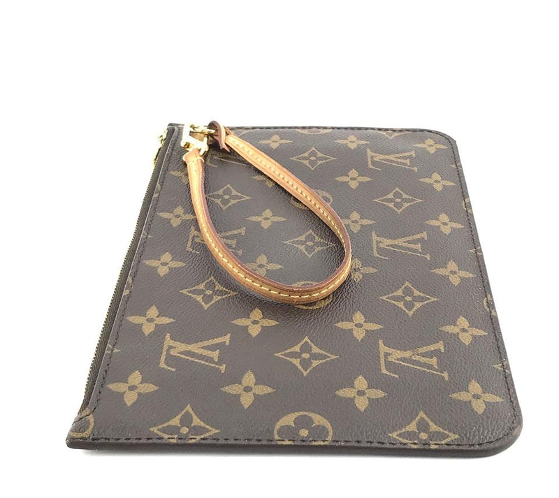 Louis Vuitton Cosmetic Pochette GM Monogram Canvas Brown Leather