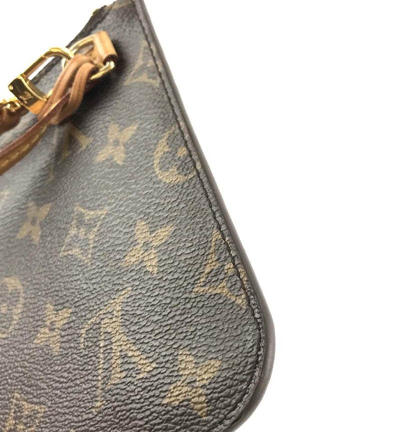 Louis Vuitton Neverfull Pochette XL For Mm and Gm Wristlet Cosmetic Brown Monogram Canvas Clutch ...