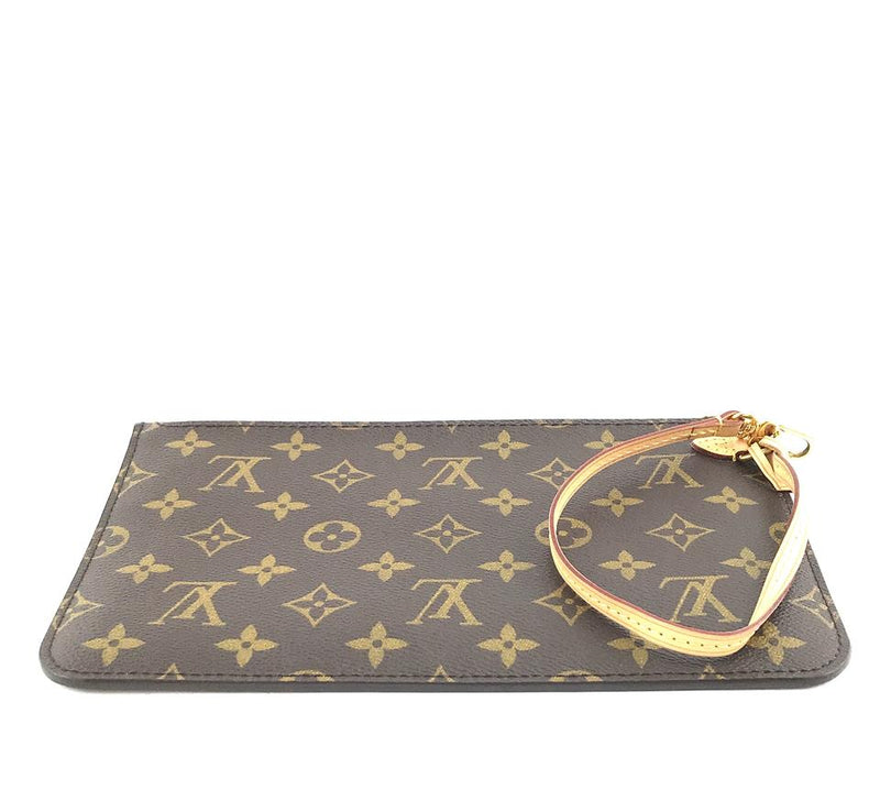 Louis Vuitton Neverfull Pochette XL For Mm and Gm Wristlet Cosmetic Brown Monogram Canvas Clutch ...