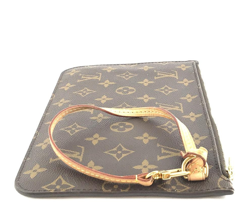 Louis Vuitton Neverfull Pochette XL For Mm and Gm Wristlet Cosmetic Brown Monogram Canvas Clutch ...