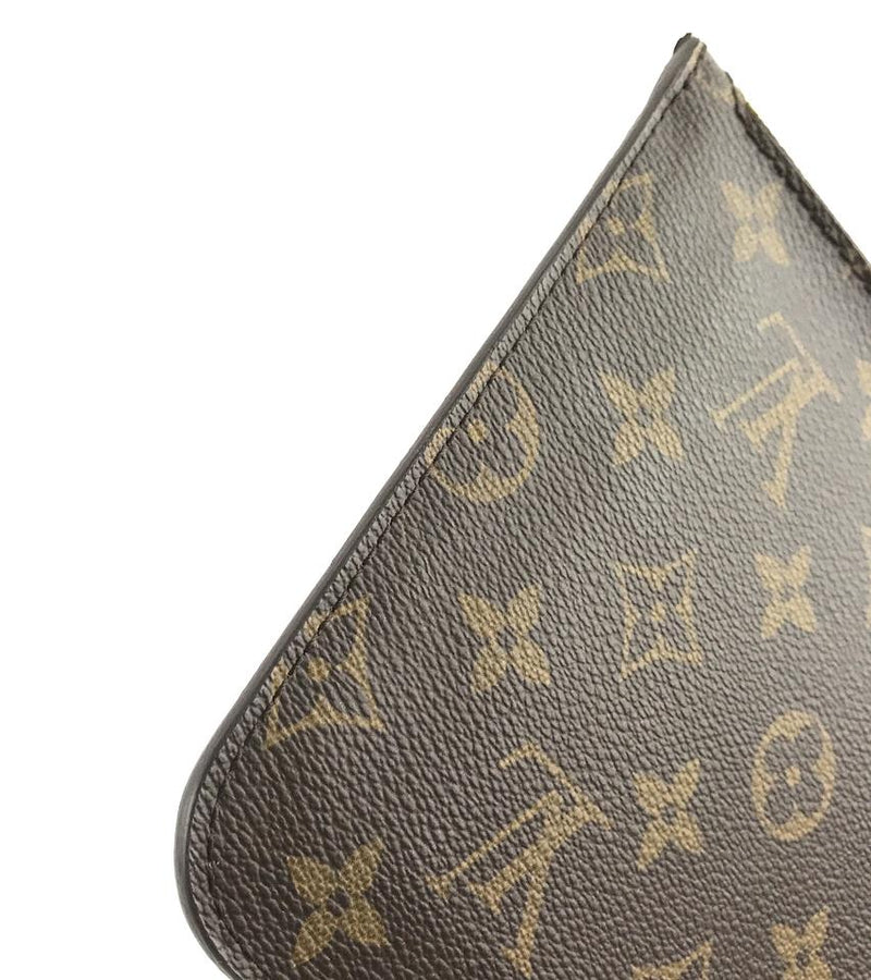 Louis Vuitton Neverfull Pochette XL For Mm and Gm Wristlet Cosmetic Brown Monogram Canvas Clutch ...