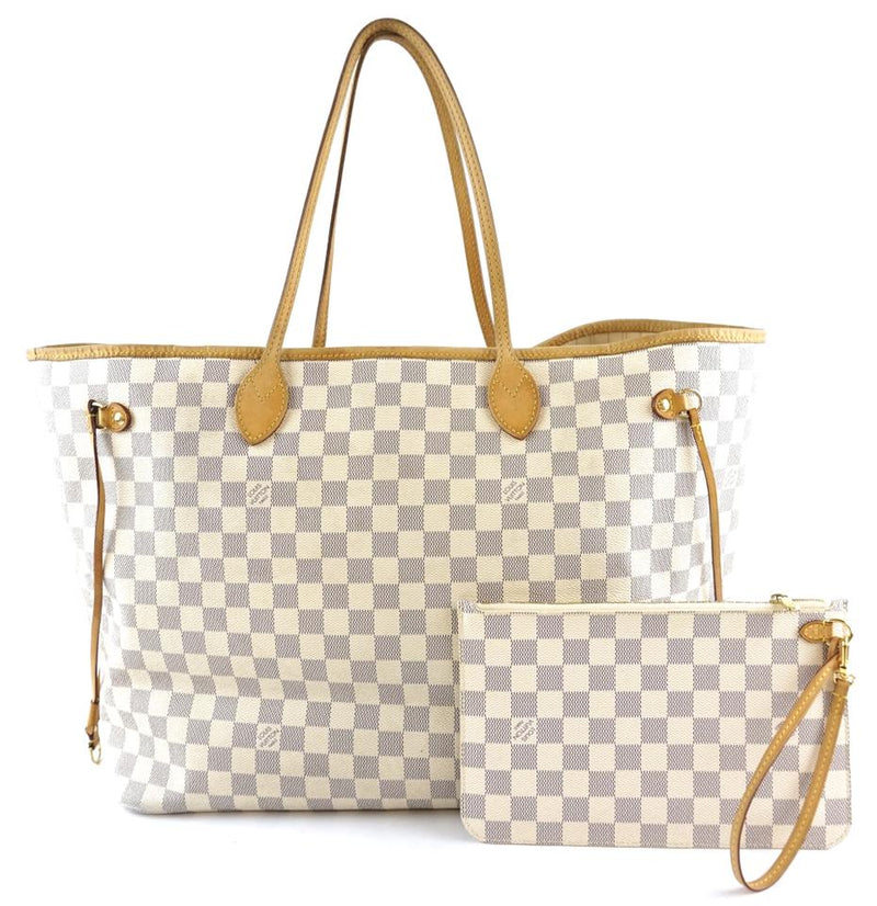 Louis Vuitton Neverfull GM Tote W/Pochette Damier Azur -TheShadesHut